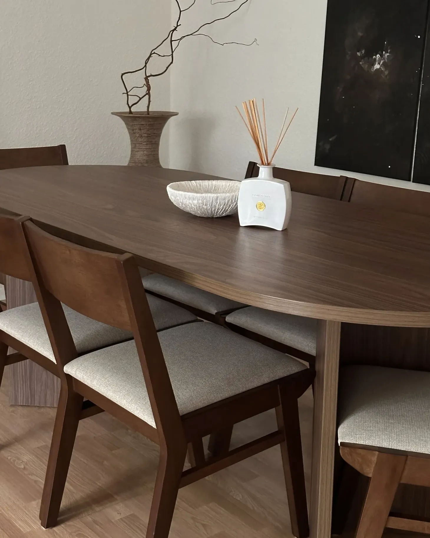 Sæt med 2 spisebordsstole ENOLA Træ Brun/lys beige