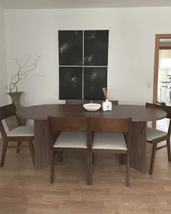Sæt med 2 spisebordsstole ENOLA Træ Brun/lys beige