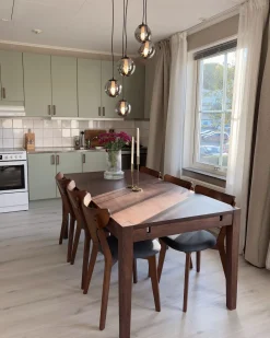 Sæt med 2 spisebordsstole ERIE Træ Mørkebrun/grå