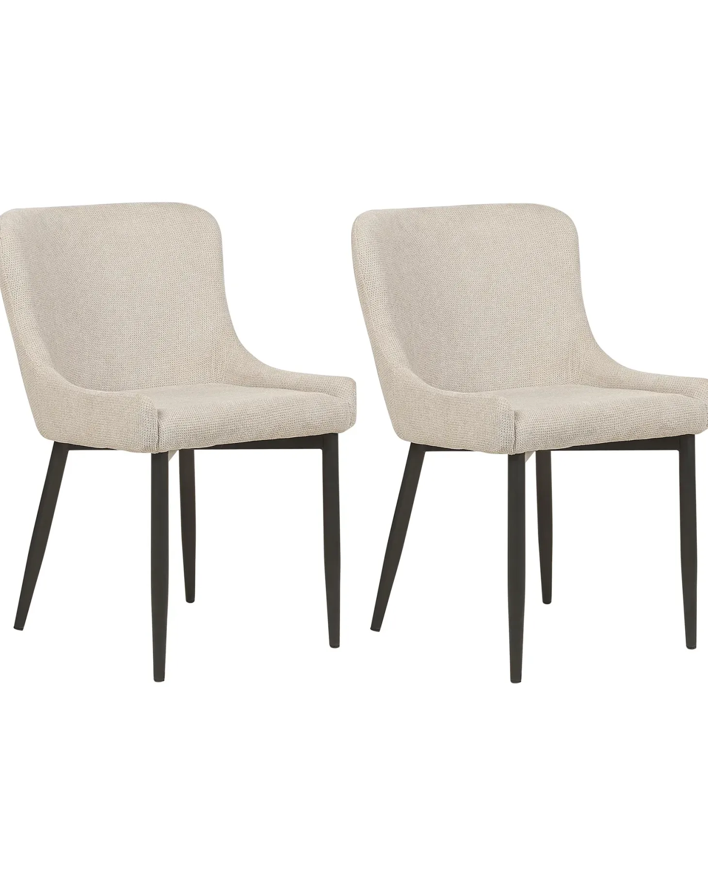 Sæt med 2 spisebordsstole EVERLY Lys Beige