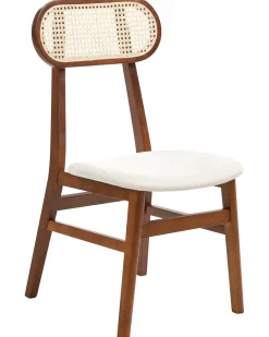 Sæt med 2 spisebordsstole FALLON Træ Brun/lys beige