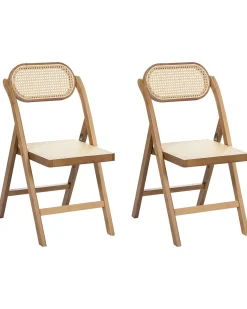 Sæt med 2 spisebordsstole Foldbar ORAISON Bambus Brun