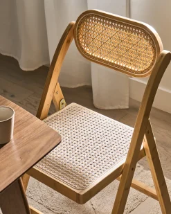 Sæt med 2 spisebordsstole Foldbar ORAISON Bambus Lysebrun