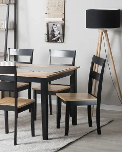 Sæt med 2 spisebordsstole GEORGIA Træ Sort
