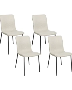 Sæt med 4 spisebordsstole GLENDIVE Lys Beige