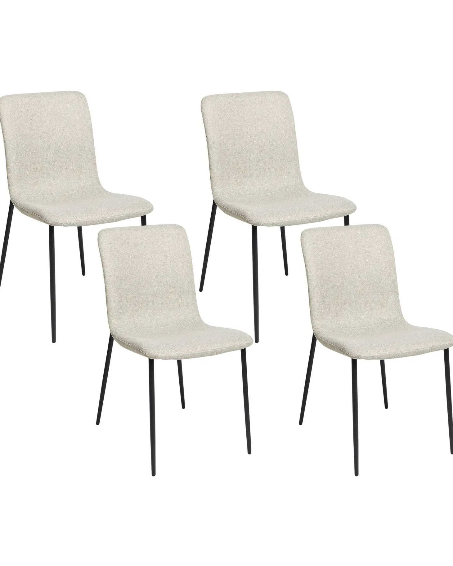 Sæt med 4 spisebordsstole GLENDIVE Lys Beige