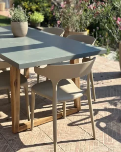 Sæt med 8 spisebordsstole GUBBIO Sand Beige