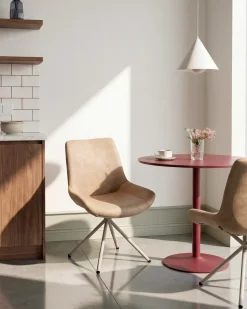Sæt med 2 spisebordsstole HAILEY Kunstruskind Beige