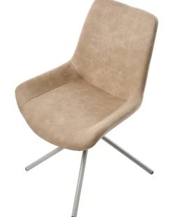 Sæt med 2 spisebordsstole HAILEY Kunstruskind Beige