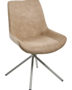 Sæt med 2 spisebordsstole HAILEY Kunstruskind Beige