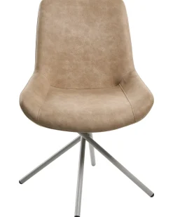 Sæt med 2 spisebordsstole HAILEY Kunstruskind Beige