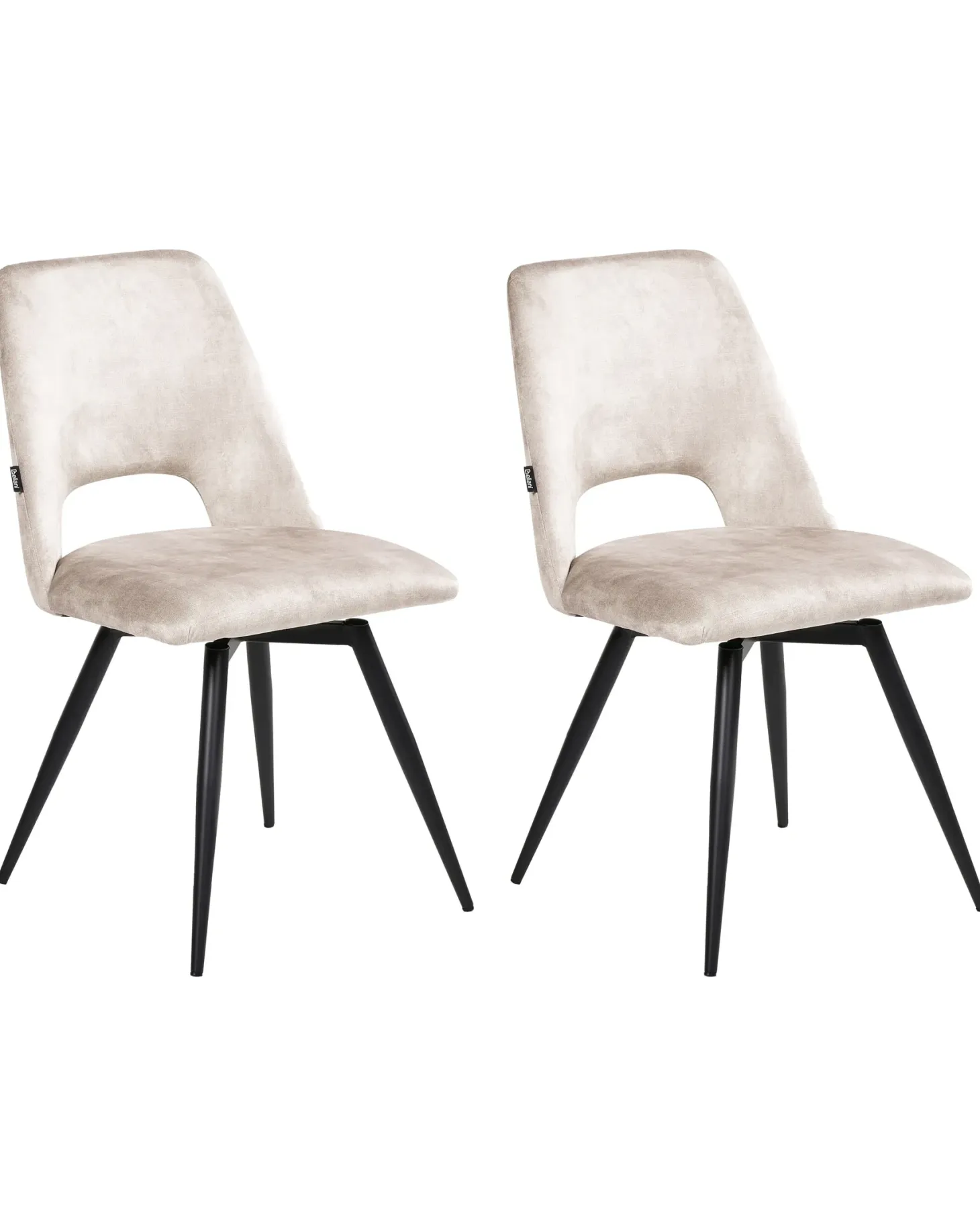 Sæt med 2 spisebordsstole HALLETT Velour Lys Beige