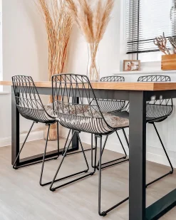Sæt med 2 spisebordsstole HARLAN Metal Sort