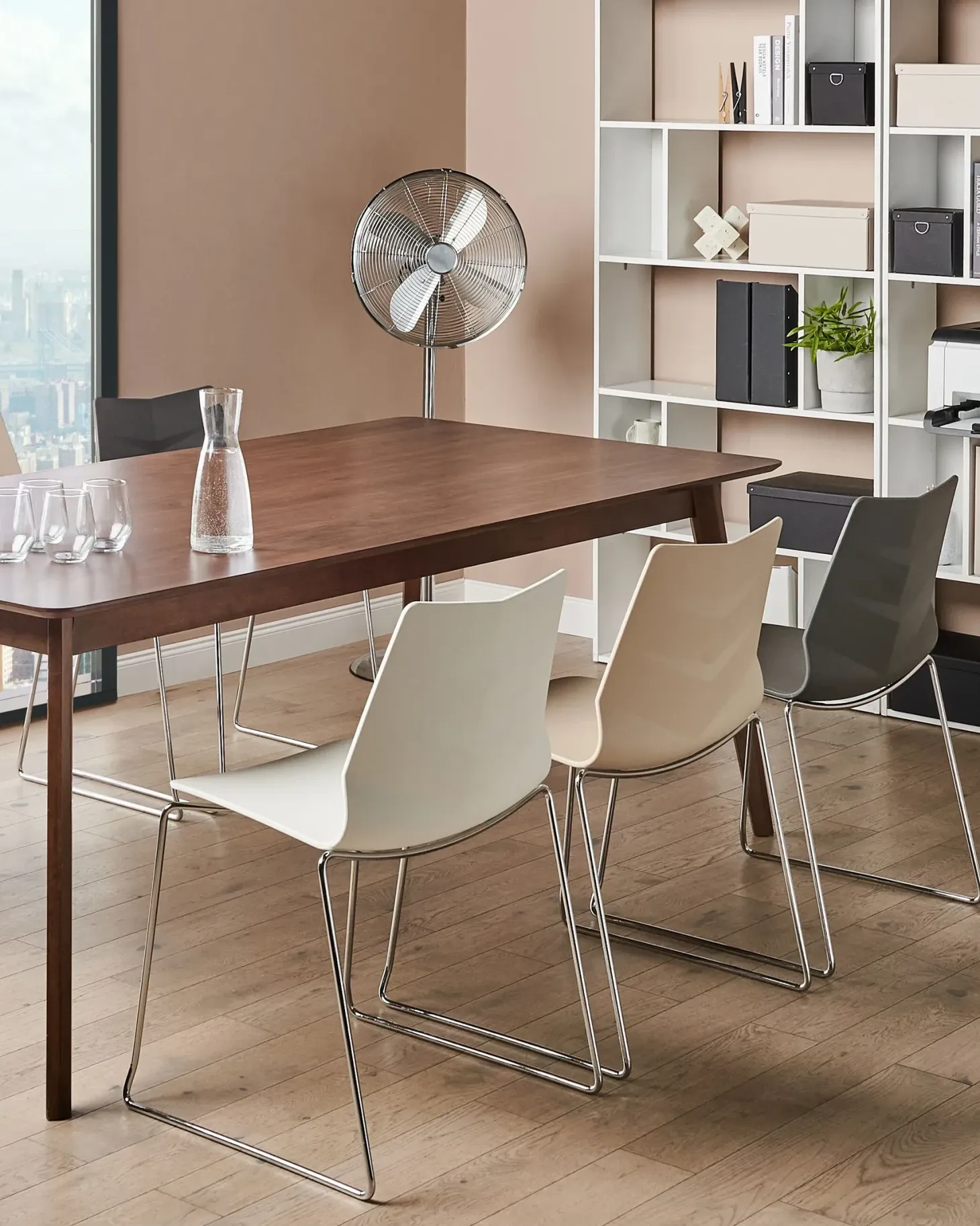 Sæt med 4 spisebordsstole HARTLEY Beige