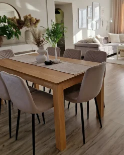 Sæt med 4 spisebordsstole HAVRE Velour Beige