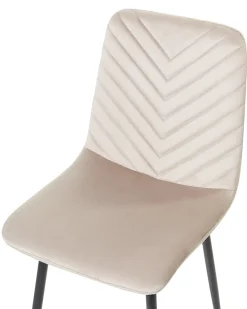 Sæt med 4 spisebordsstole HAVRE Velour Beige