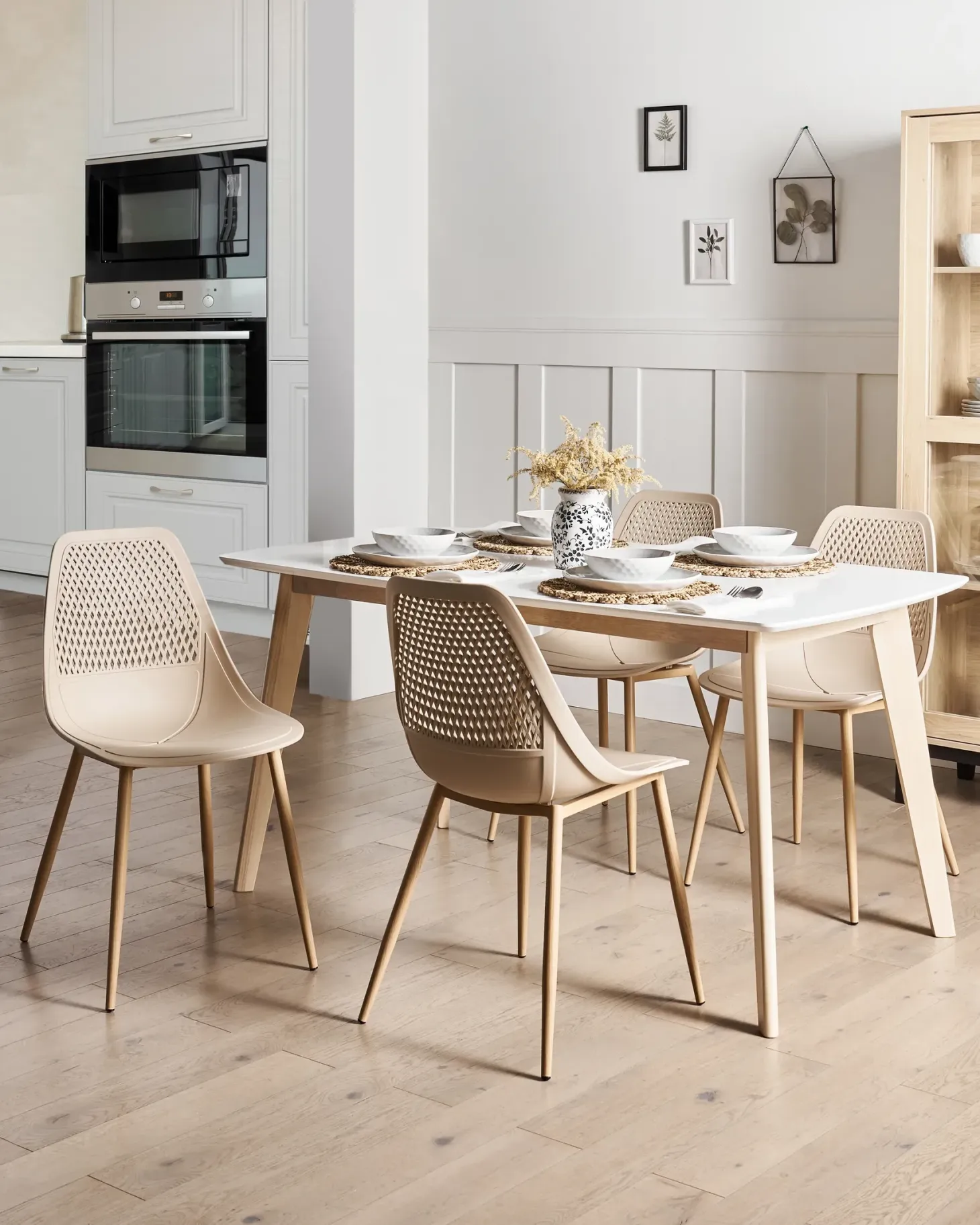 Sæt med 4 spisebordsstole HAZELTON Beige