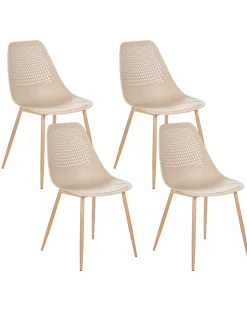 Sæt med 4 spisebordsstole HAZELTON Beige