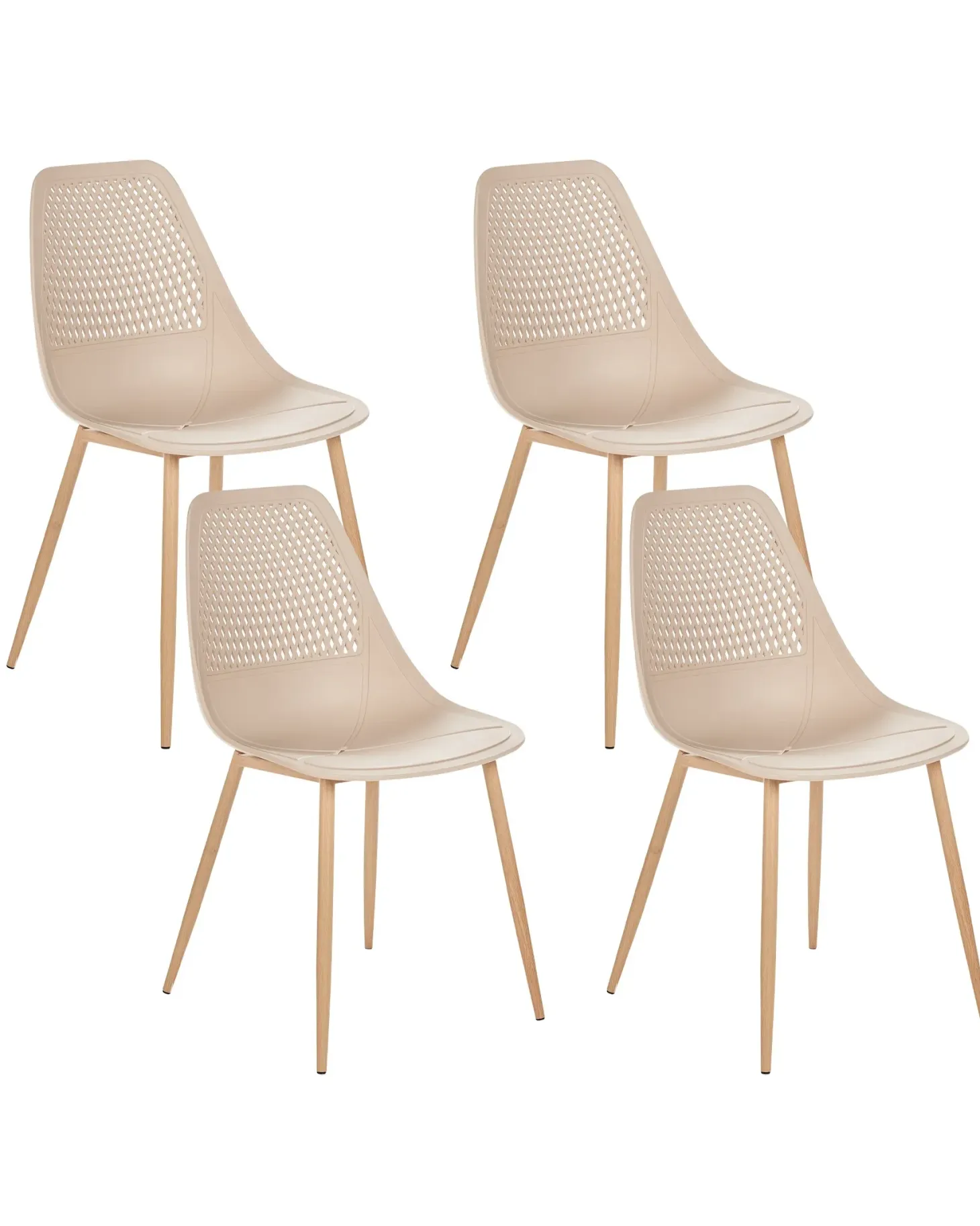Sæt med 4 spisebordsstole HAZELTON Beige