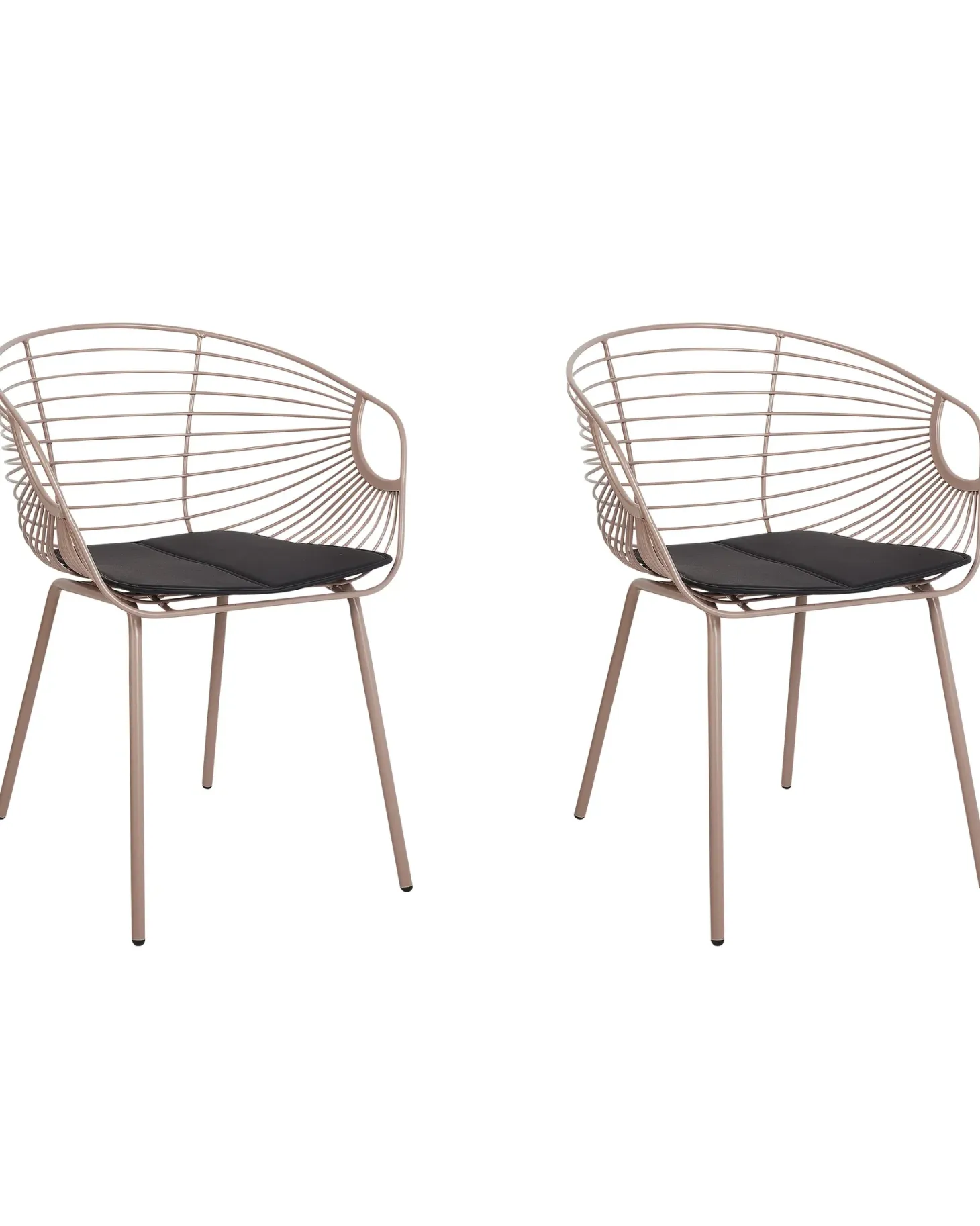 Sæt med 2 spisebordsstole HOBACK Metal Beige