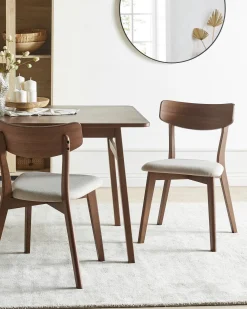 Sæt med 2 spisebordsstole HOLLY Træ Brun/beige
