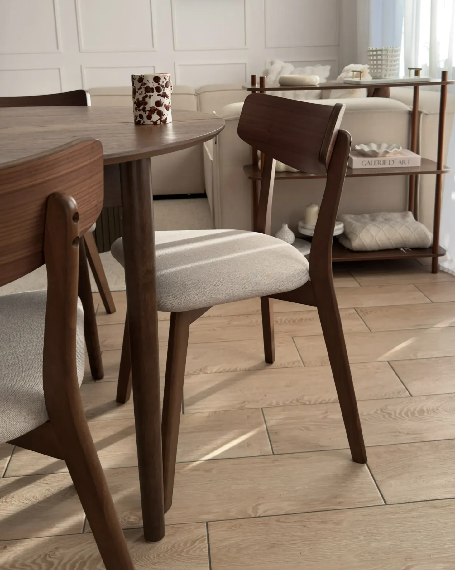 Sæt med 2 spisebordsstole HOLLY Træ Brun/beige