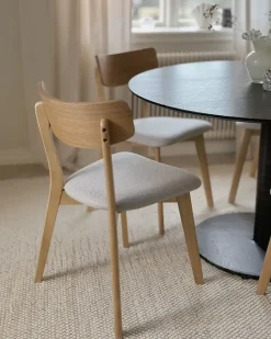 Sæt med 2 spisebordsstole HOLLY Træ Lysebrun/grå