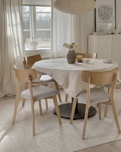 Sæt med 2 spisebordsstole HOLLY Træ Lysebrun/grå