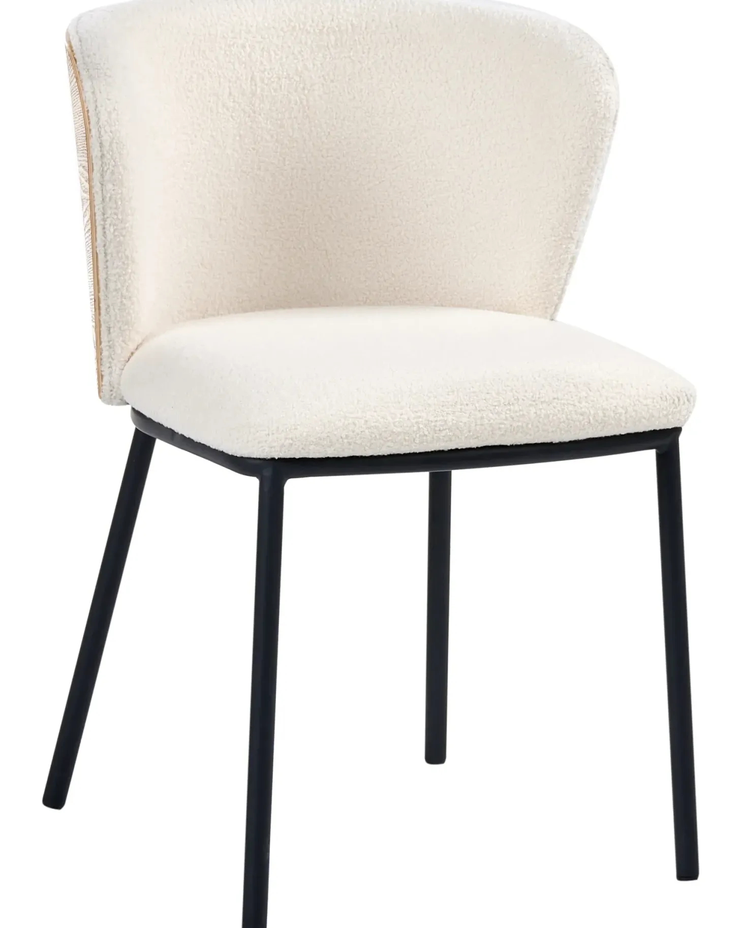 Sæt med 2 spisebordsstole HOSKIN Boucle Cremehvid