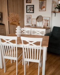 Sæt med 2 spisebordsstole HOUSTON Træ Hvid