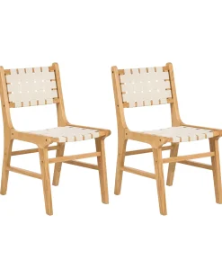 Sæt med 2 spisebordsstole HUMBLE Træ Lysebrun