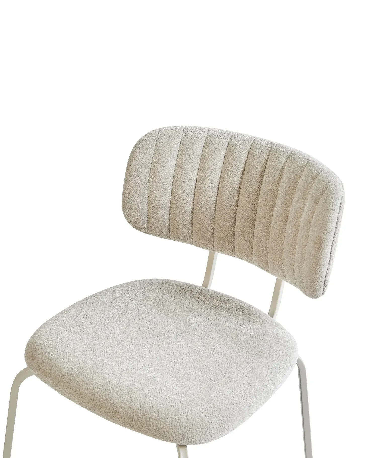 Sæt med 2 spisebordsstole IRINS Chenille Lys Beige