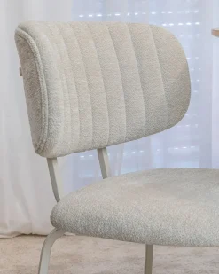 Sæt med 2 spisebordsstole IRINS Chenille Lys Beige