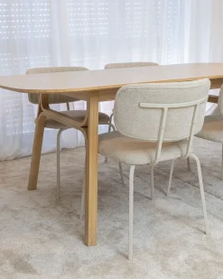 Sæt med 2 spisebordsstole IRINS Chenille Lys Beige