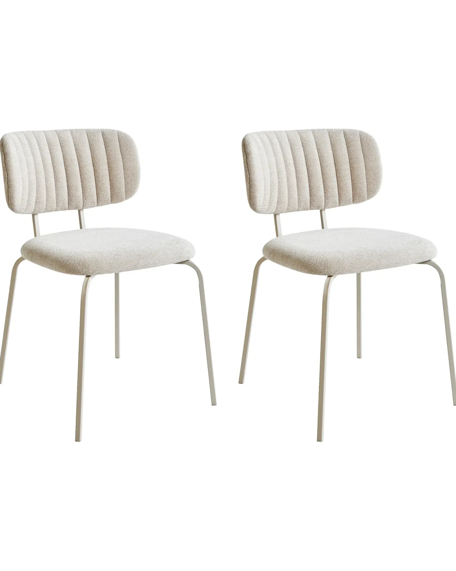 Sæt med 2 spisebordsstole IRINS Chenille Lys Beige