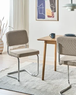 Sæt med 2 spisebordsstole IRWIN Fløjl Brungrå