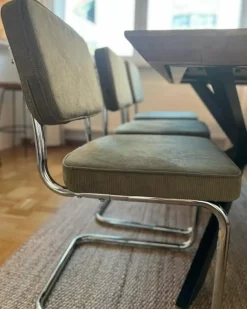 Sæt med 2 spisebordsstole IRWIN Fløjl Olivengrøn