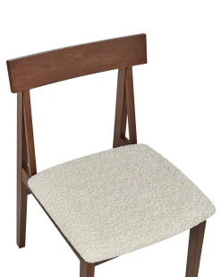 Sæt med 2 spisebordsstole ISLE Træ Brun/beige