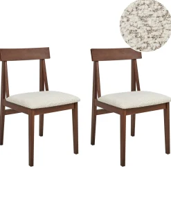 Sæt med 2 spisebordsstole ISLE Træ Brun/beige