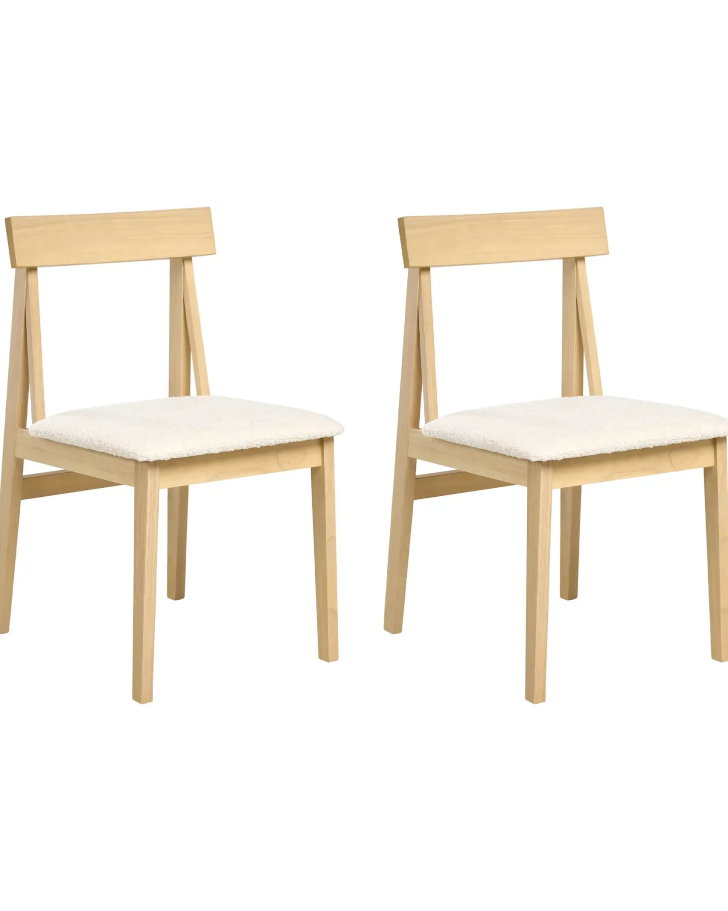 Sæt med 2 spisebordsstole ISLE Træ Lysebrun/beige