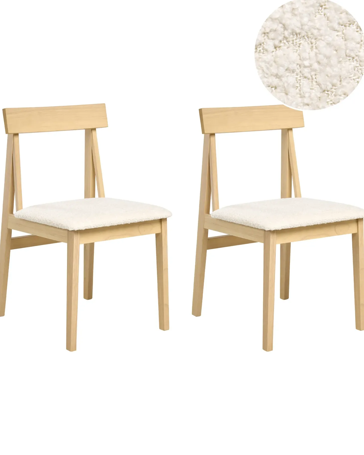 Sæt med 2 spisebordsstole ISLE Træ Lysebrun/beige