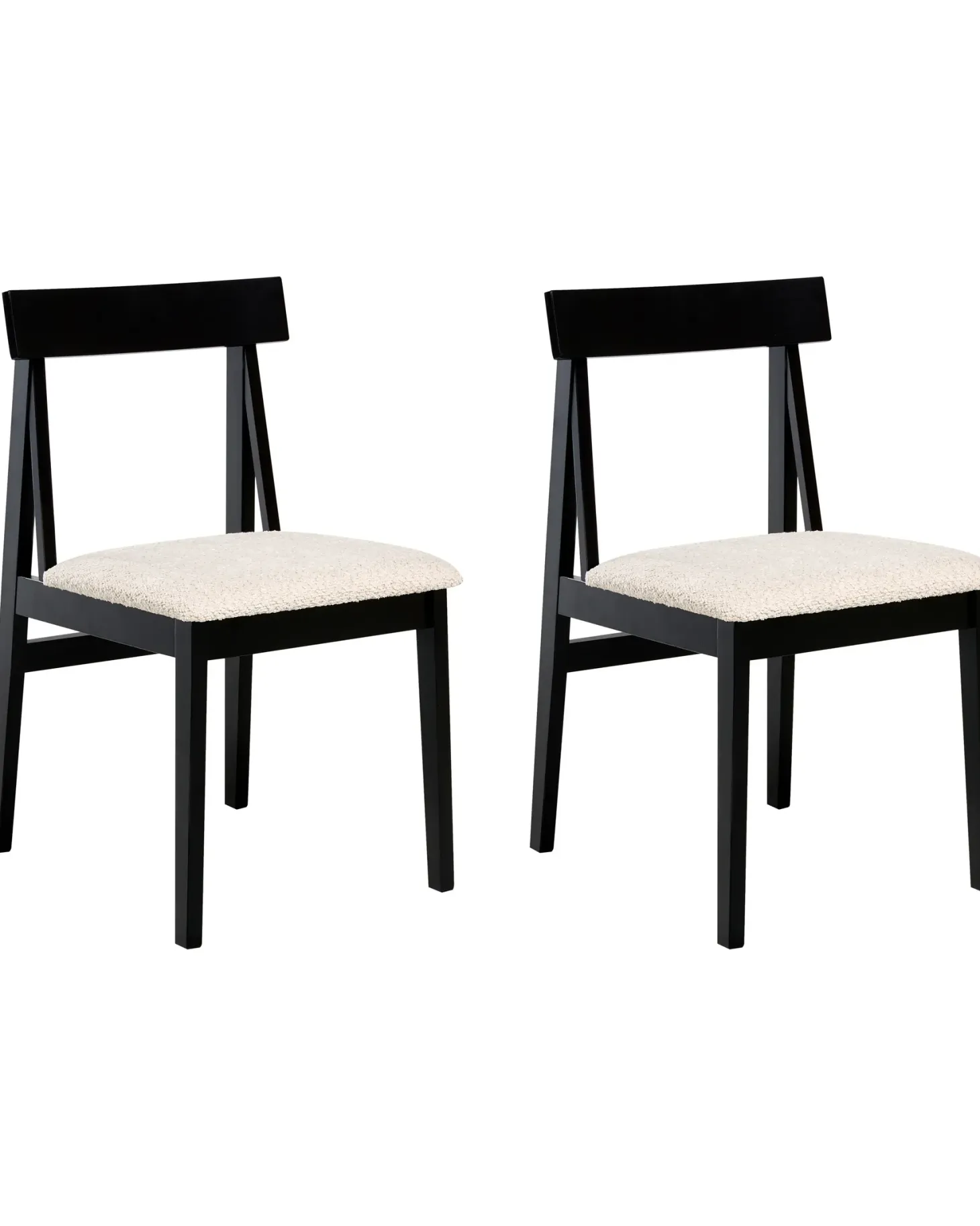 Sæt med 2 spisebordsstole ISLE Træ Sort/beige