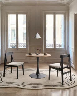Sæt med 2 spisebordsstole ISLE Træ Sort/beige