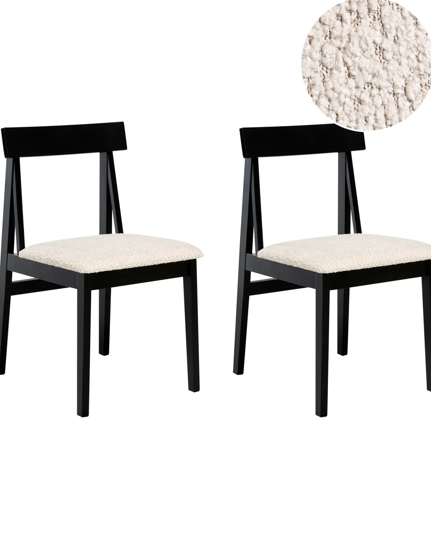 Sæt med 2 spisebordsstole ISLE Træ Sort/beige