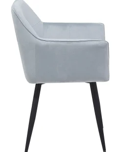 Sæt med 2 spisebordsstole JASMIN Velour Lysegrå