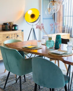 Sæt med 2 spisebordsstole JASMIN Velour Mintgrøn