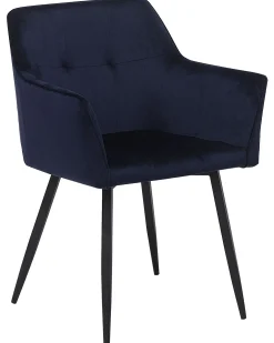 Sæt med 2 spisebordsstole JASMIN Velour Mørkeblå