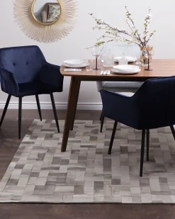 Sæt med 2 spisebordsstole JASMIN Velour Mørkeblå