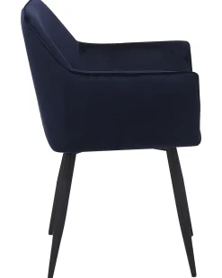 Sæt med 2 spisebordsstole JASMIN Velour Mørkeblå