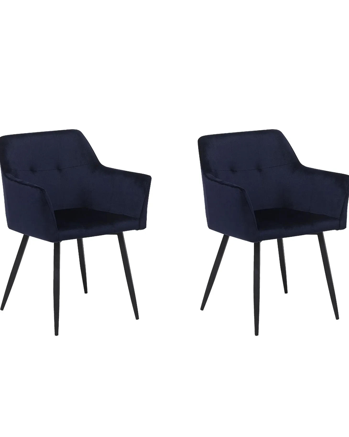 Sæt med 2 spisebordsstole JASMIN Velour Mørkeblå